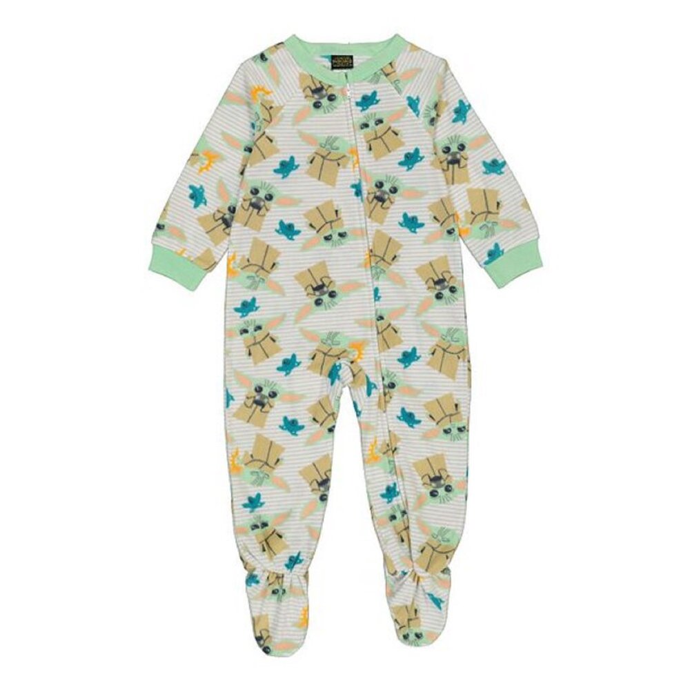 Star Wars Yoda The Mandalorian Child Unisex Footed Pajamas - NWT - 3T